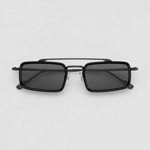 RIF sunglasses by SHAMS BRAND — gunmetal metal frame with black UV400 lenses
