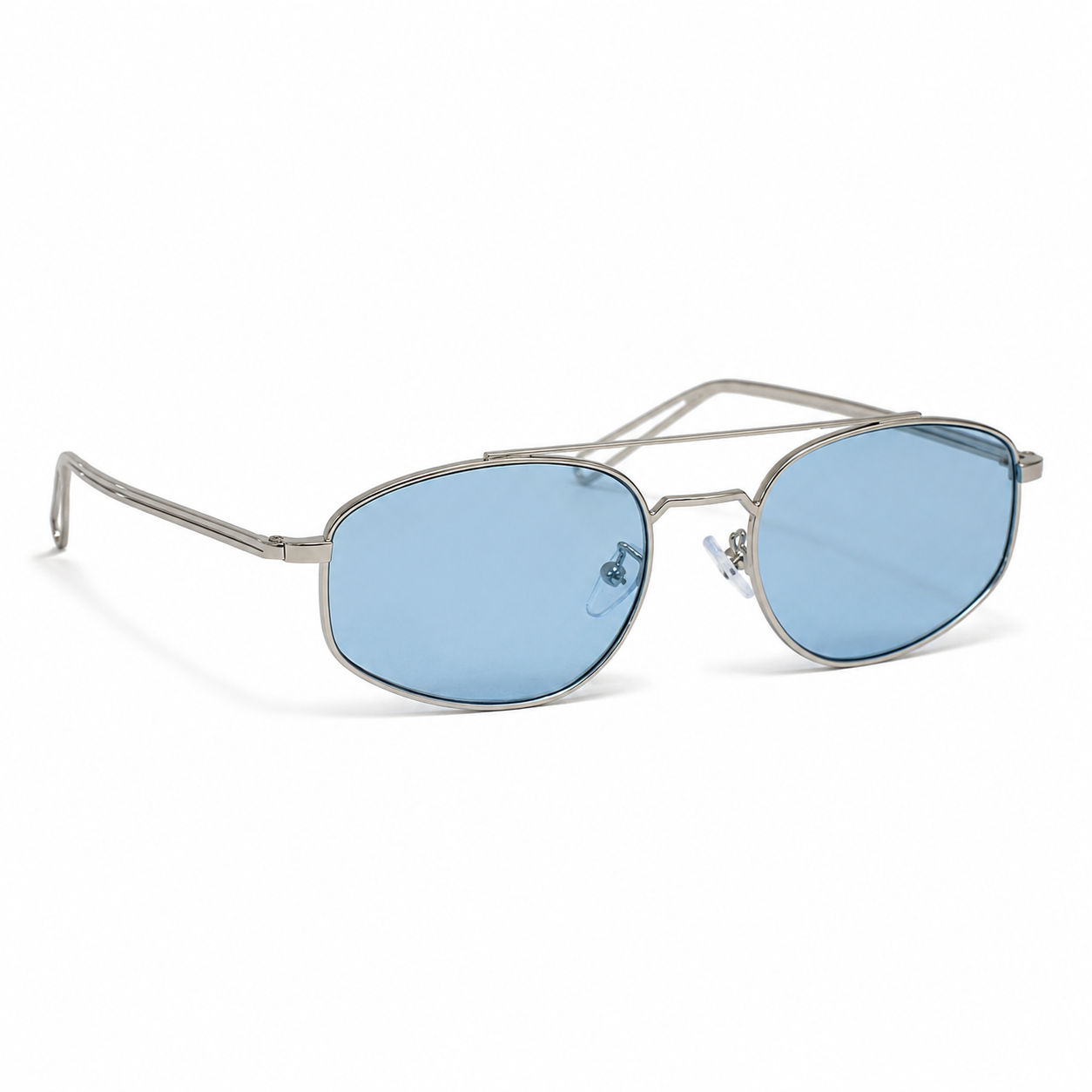 TOUBKAL sunglasses in silver with blue lenses — additional product view