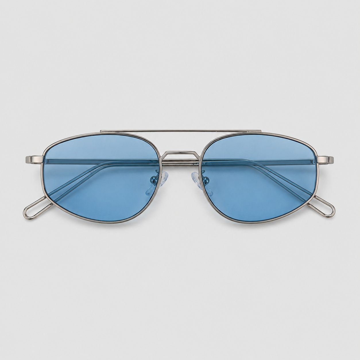 TOUBKAL sunglasses in silver with blue lenses — additional product view
