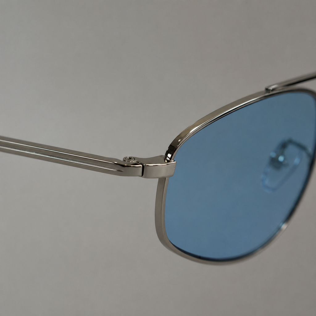 TOUBKAL sunglasses in silver with blue lenses — additional product view
