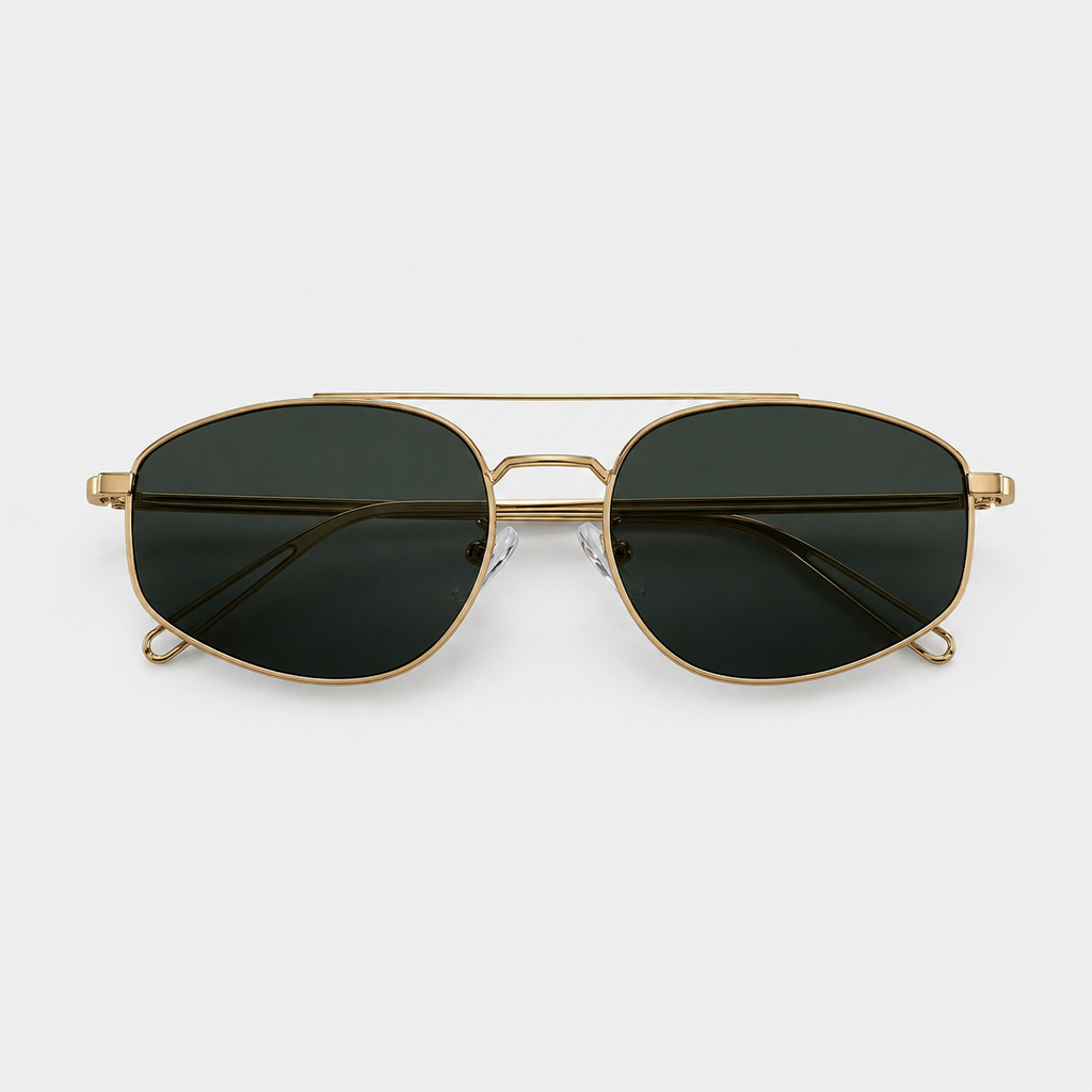 TOUBKAL sunglasses in gold with green lenses — additional product view