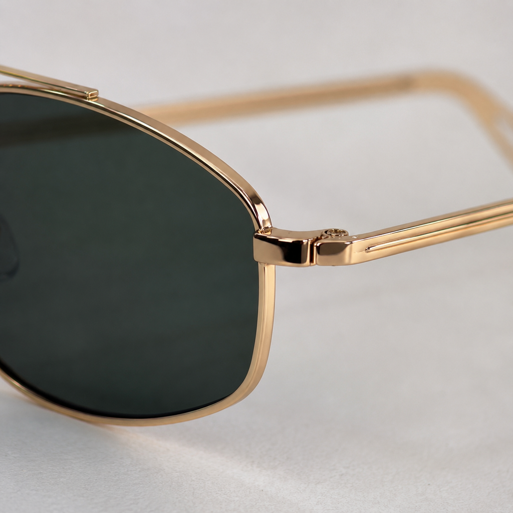 TOUBKAL sunglasses in gold with green lenses — additional product view