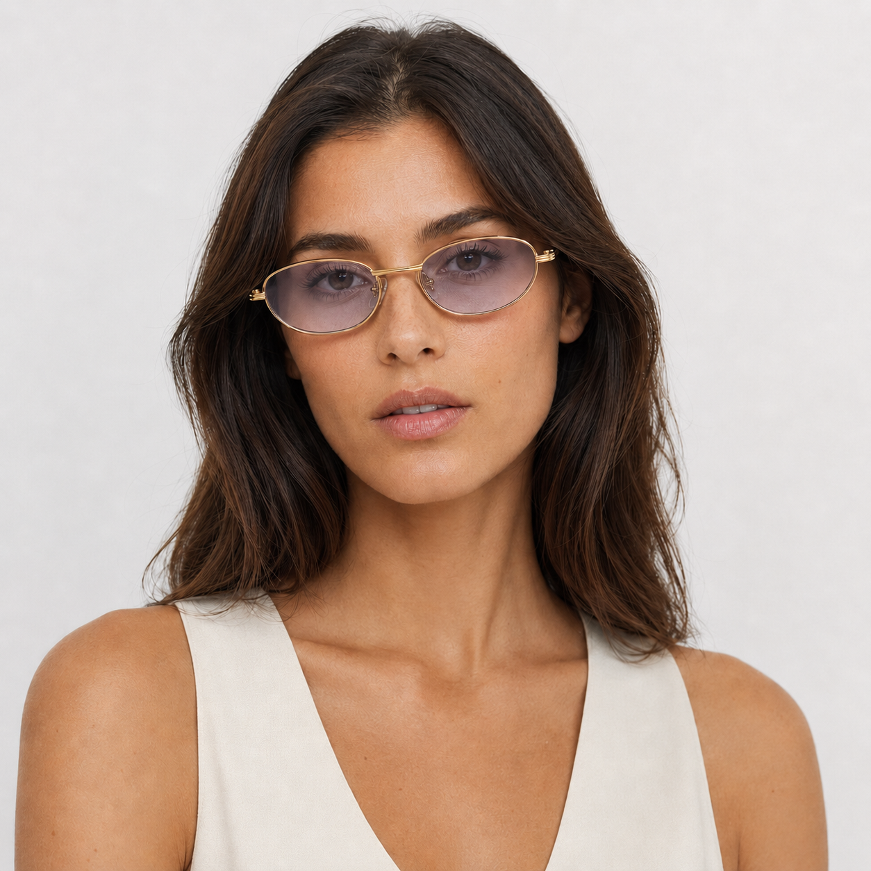 HAFA sunglasses by SHAMS BRAND — gold metal frame with gradient grey UV400 lenses