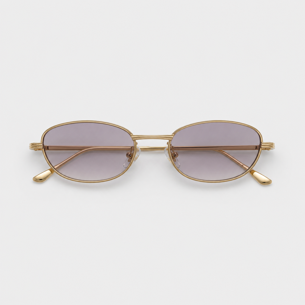 HAFA sunglasses in gold with gradient grey lenses — additional product view