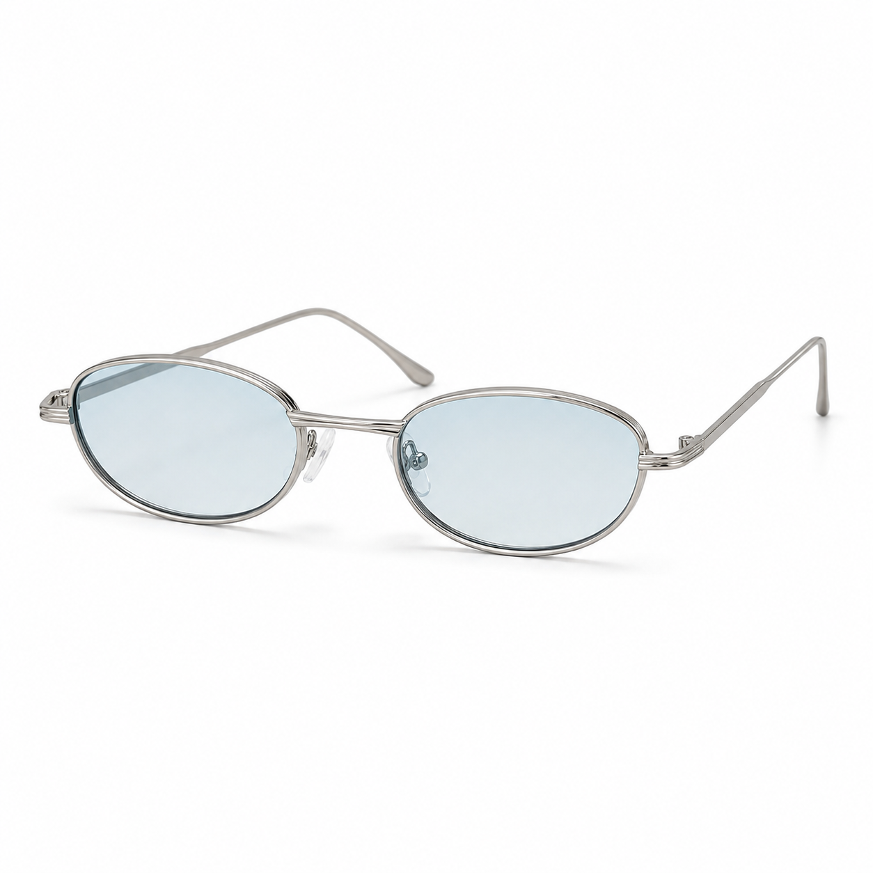 HAFA sunglasses by SHAMS BRAND — silver metal frame with gradient blue UV400 lenses