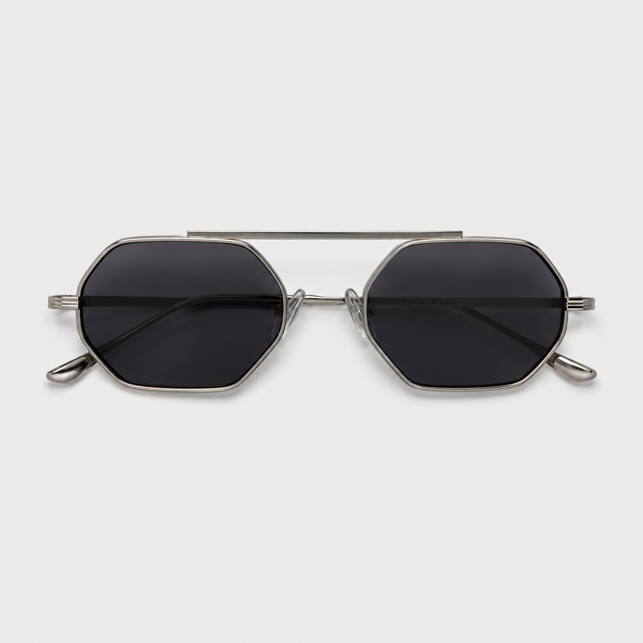 ASILAH sunglasses in silver with black lenses — additional product view