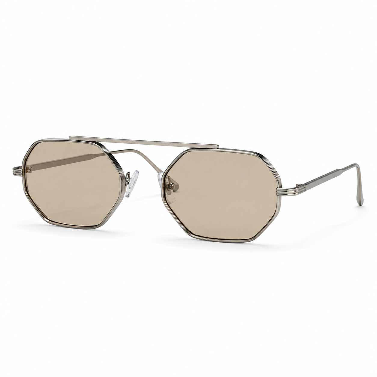 ASILAH sunglasses in silver with champagne lenses — additional product view