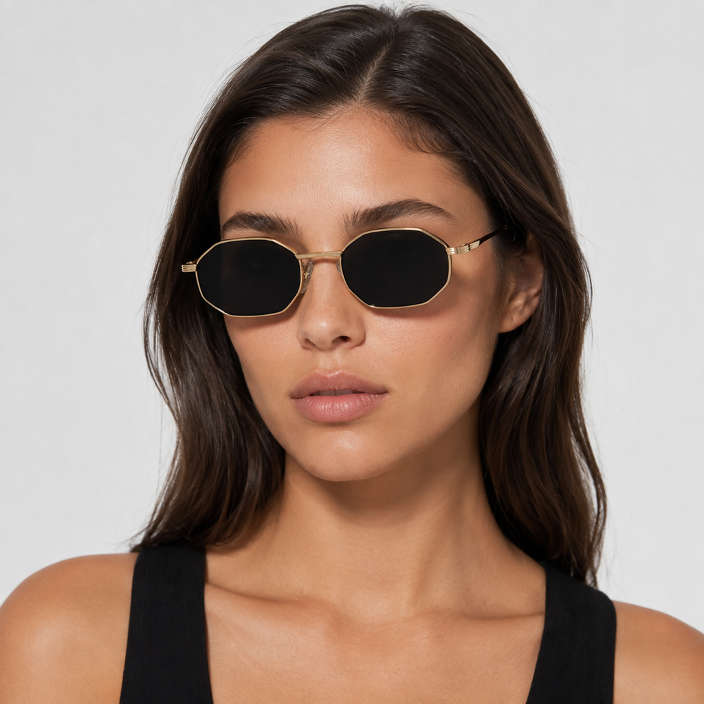CAP SPARTEL sunglasses in gold with black lenses — additional product view