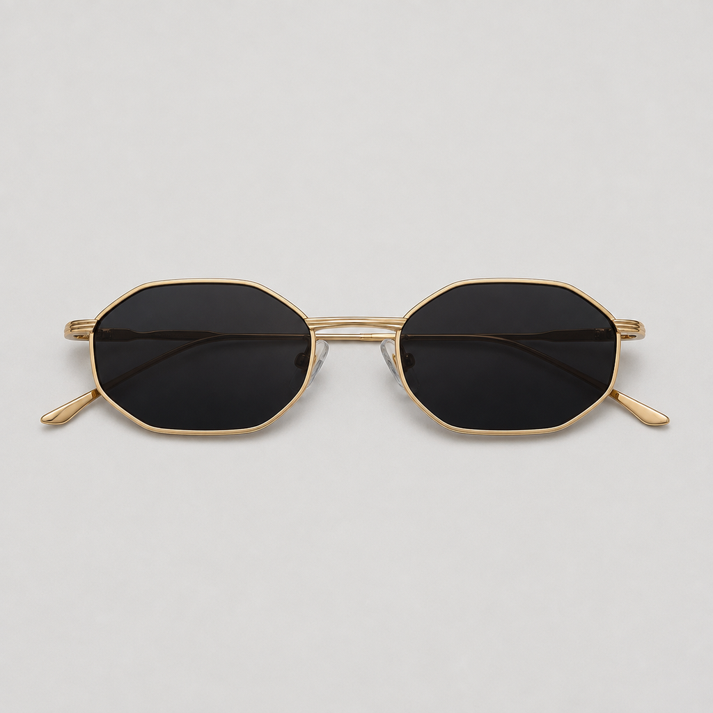 CAP SPARTEL sunglasses in gold with black lenses — additional product view