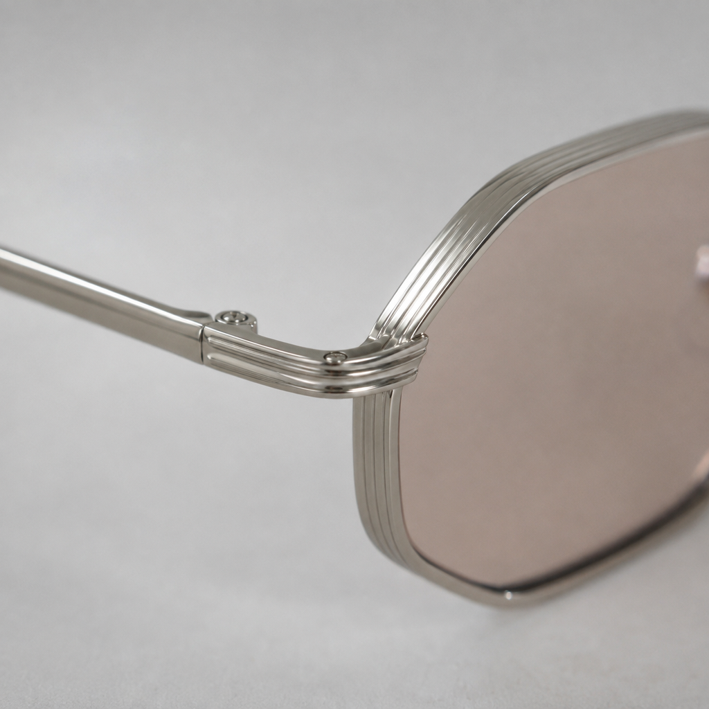 CAP SPARTEL sunglasses by SHAMS BRAND — silver metal frame with champagne UV400 lenses
