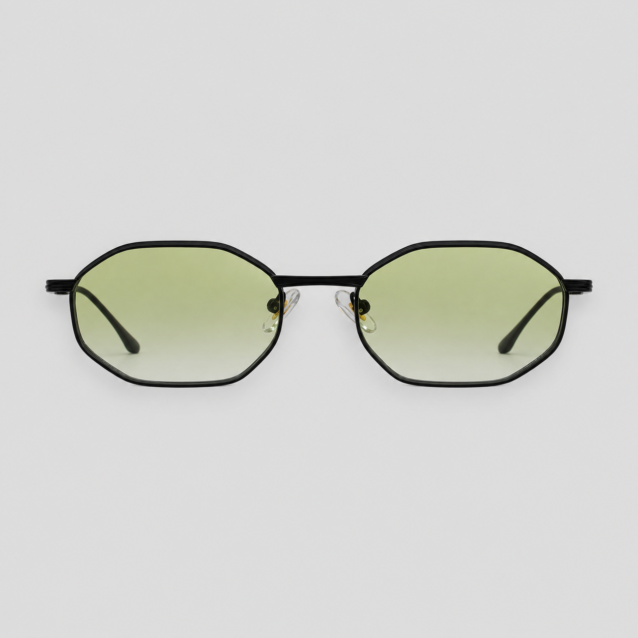 CAP SPARTEL sunglasses by SHAMS BRAND — black metal frame with gradient green UV400 lenses
