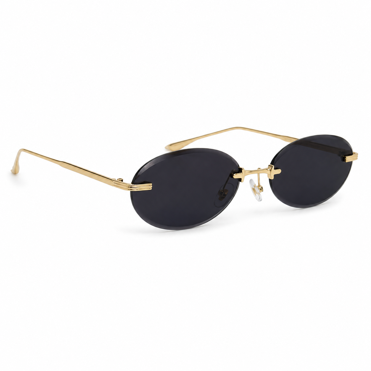 SIROCCO sunglasses by SHAMS BRAND — gold metal frame with black UV400 lenses