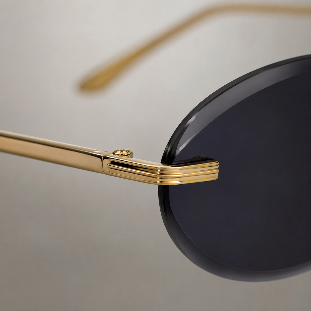 SIROCCO sunglasses in gold with black lenses — additional product view