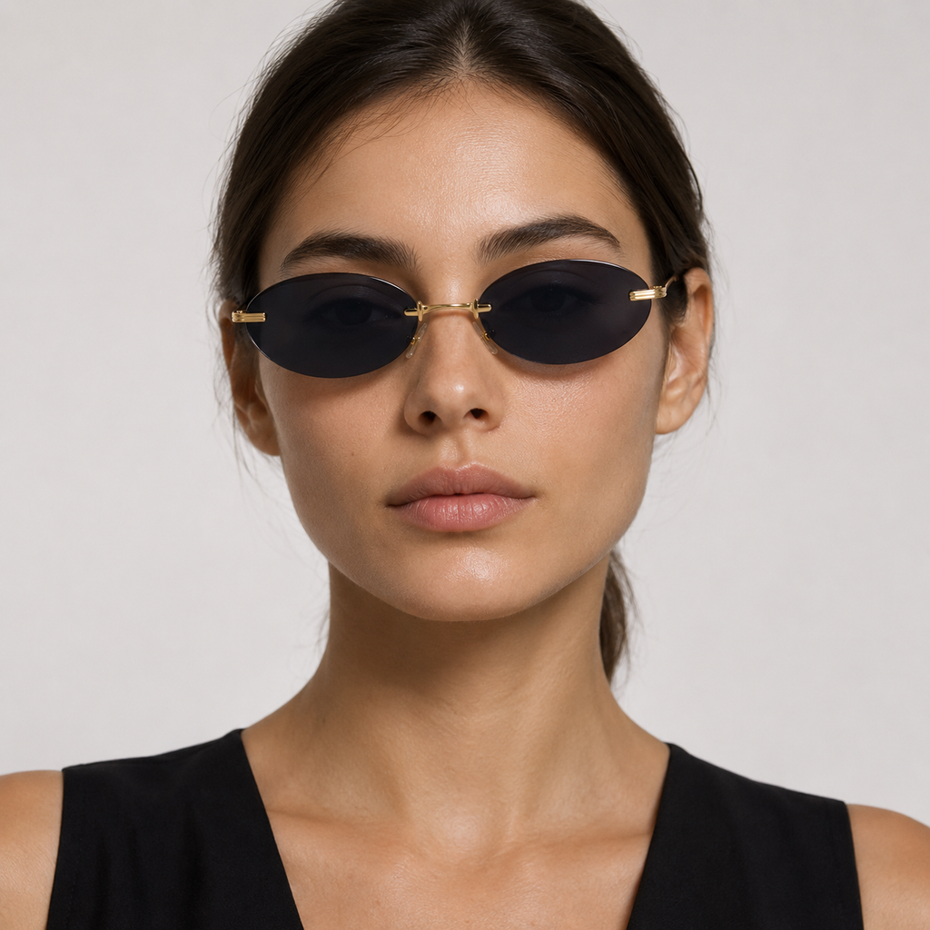 SIROCCO sunglasses in gold with black lenses — additional product view