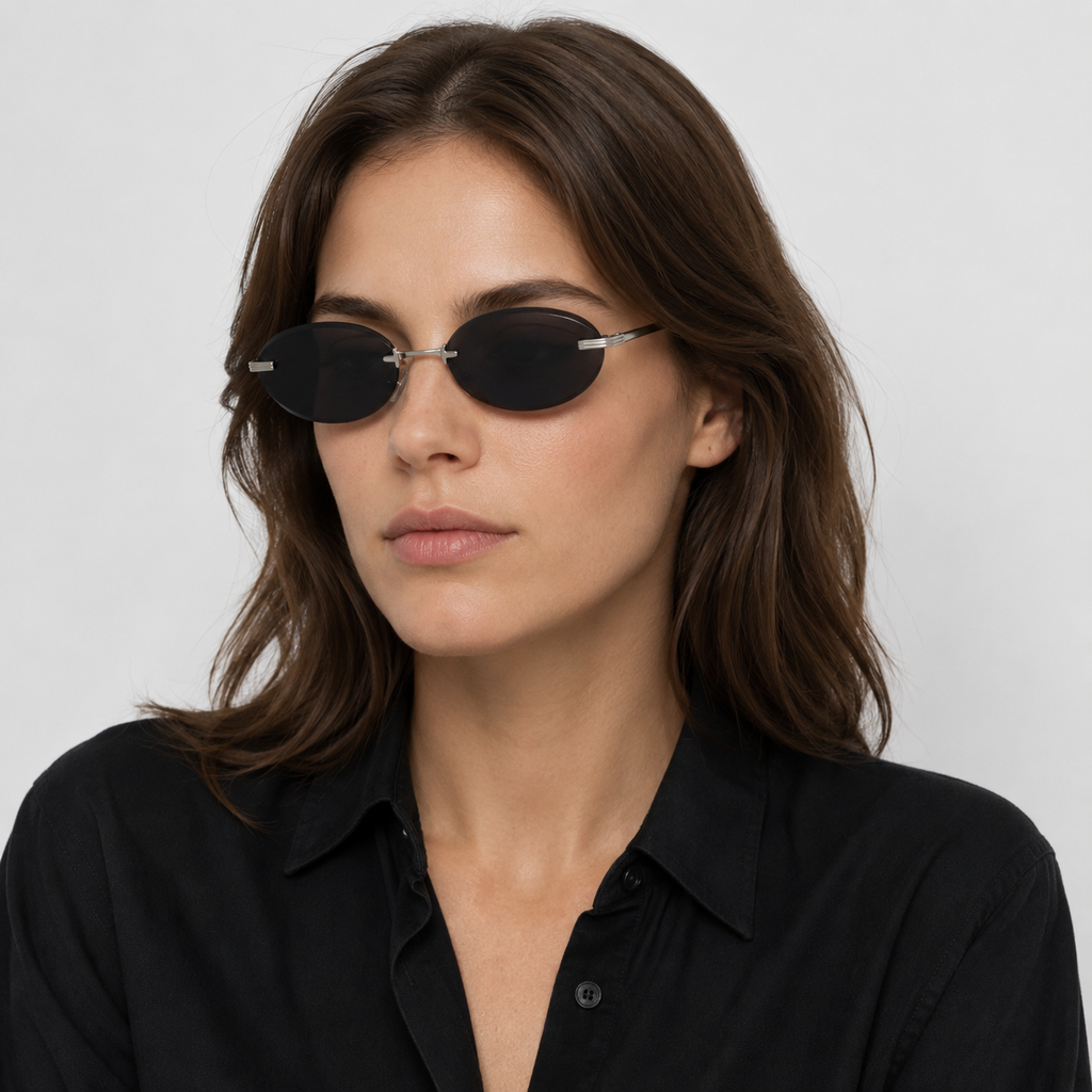 SIROCCO sunglasses in silver with black lenses — additional product view