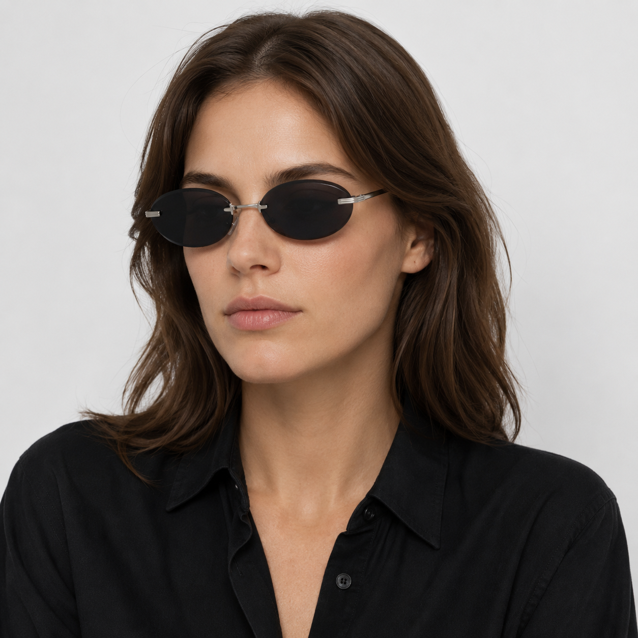 SIROCCO sunglasses in silver with black lenses — additional product view