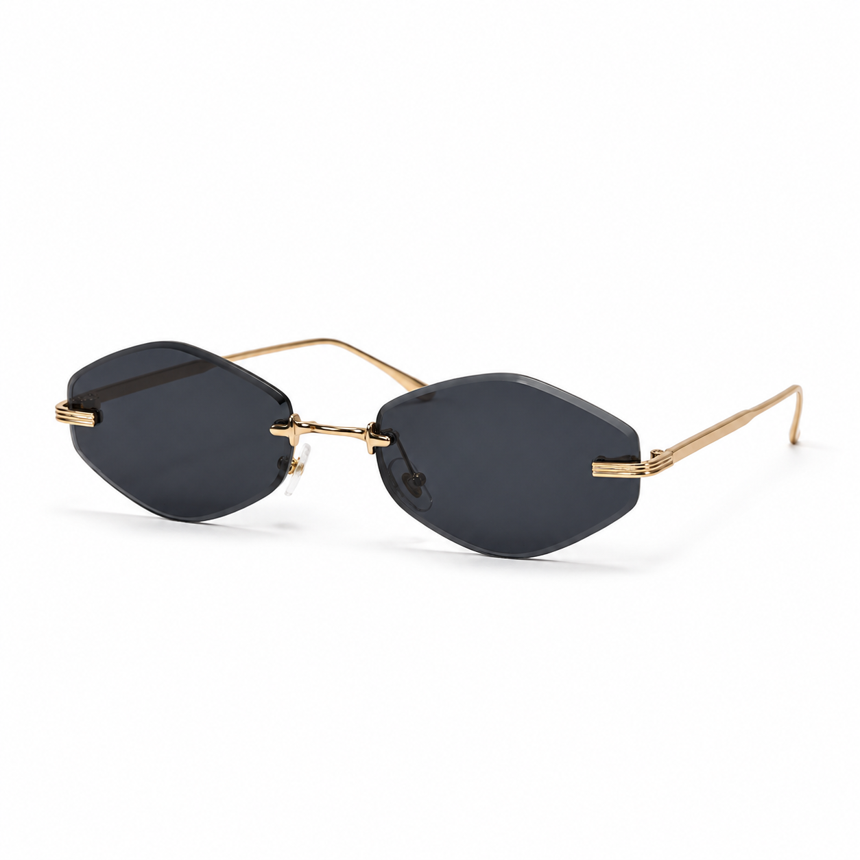 ATLAS sunglasses by SHAMS BRAND — gold metal frame with black UV400 lenses
