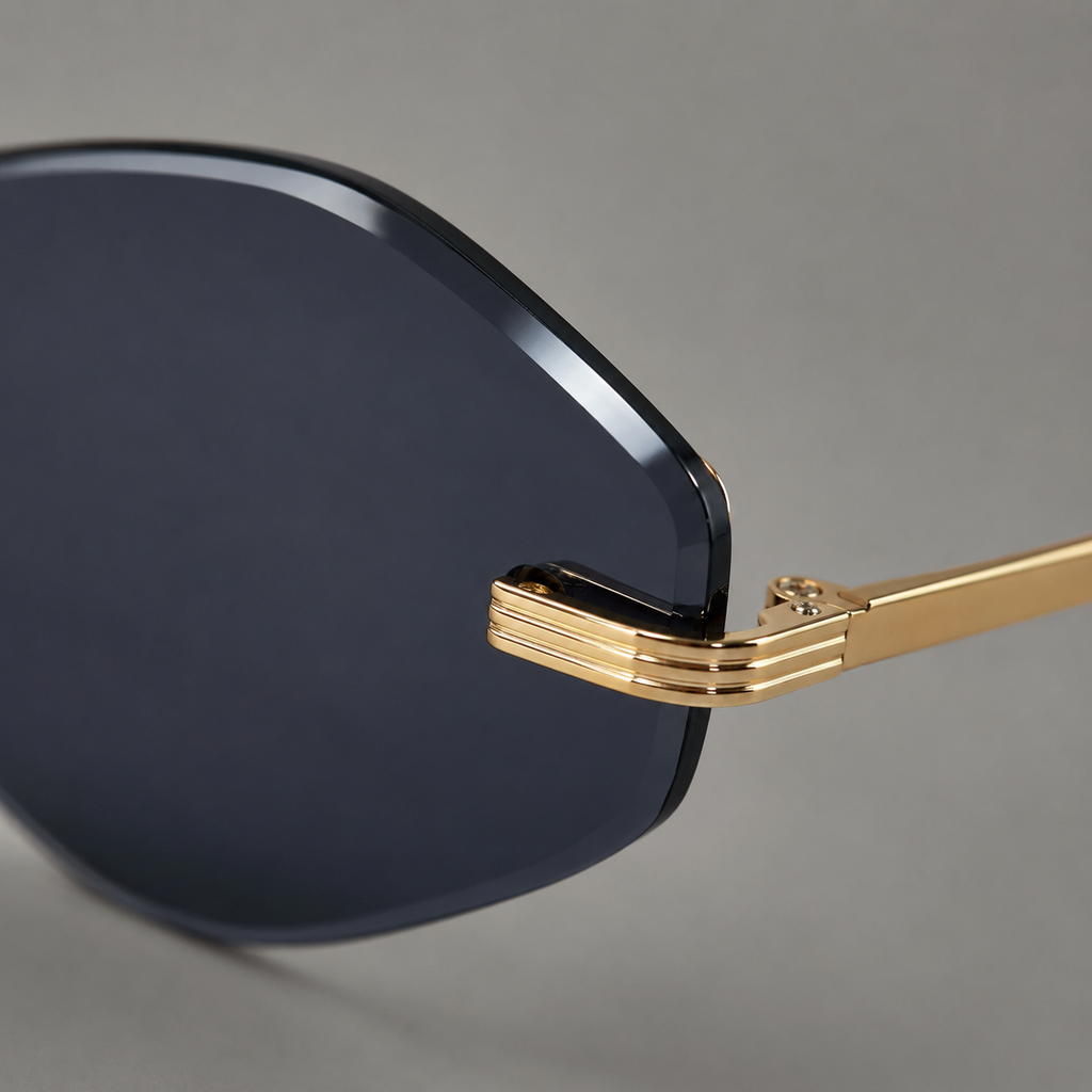 ATLAS sunglasses in gold with black lenses — additional product view