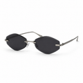 ATLAS sunglasses by SHAMS BRAND — silver metal frame with black UV400 lenses