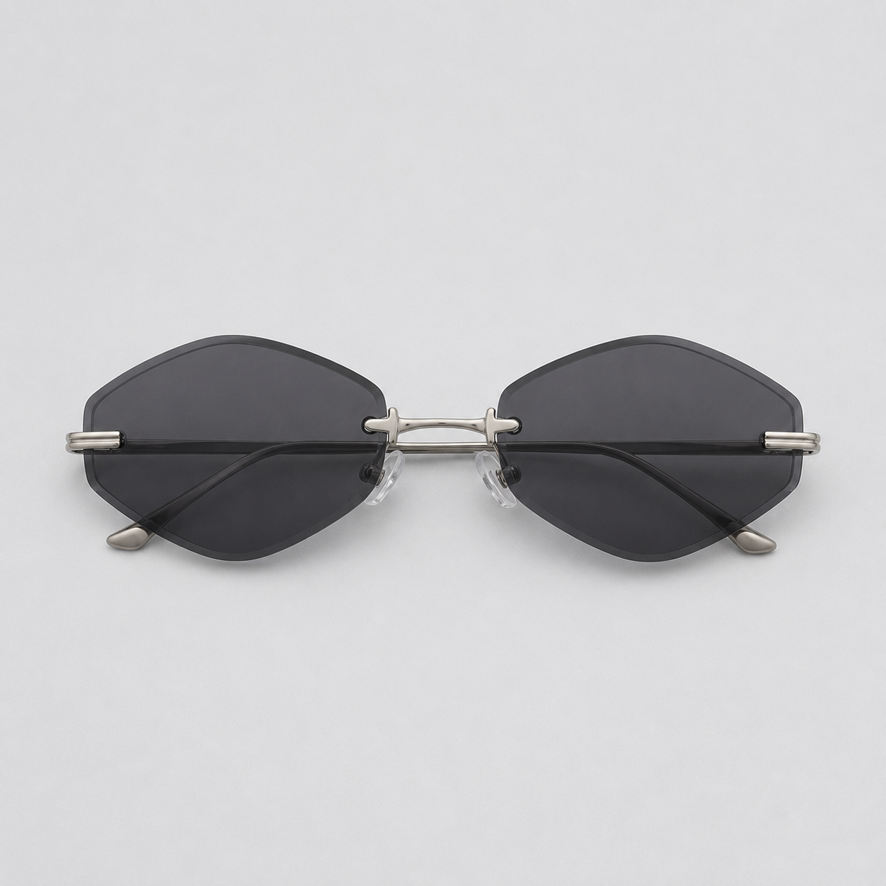 ATLAS sunglasses in silver with black lenses — additional product view