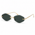 ATLAS sunglasses by SHAMS BRAND — gold metal frame with green UV400 lenses