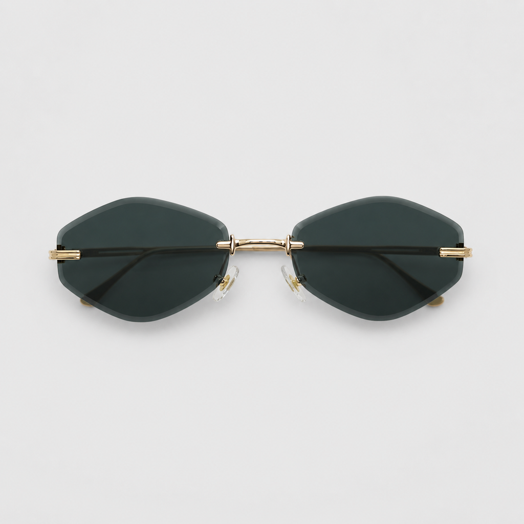 ATLAS sunglasses in gold with green lenses — additional product view