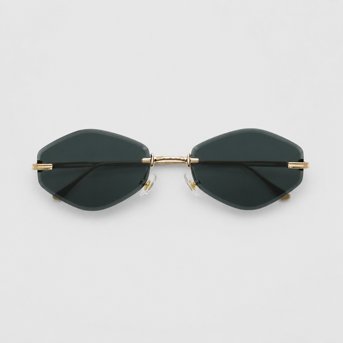 ATLAS sunglasses in gold with green lenses — additional product view