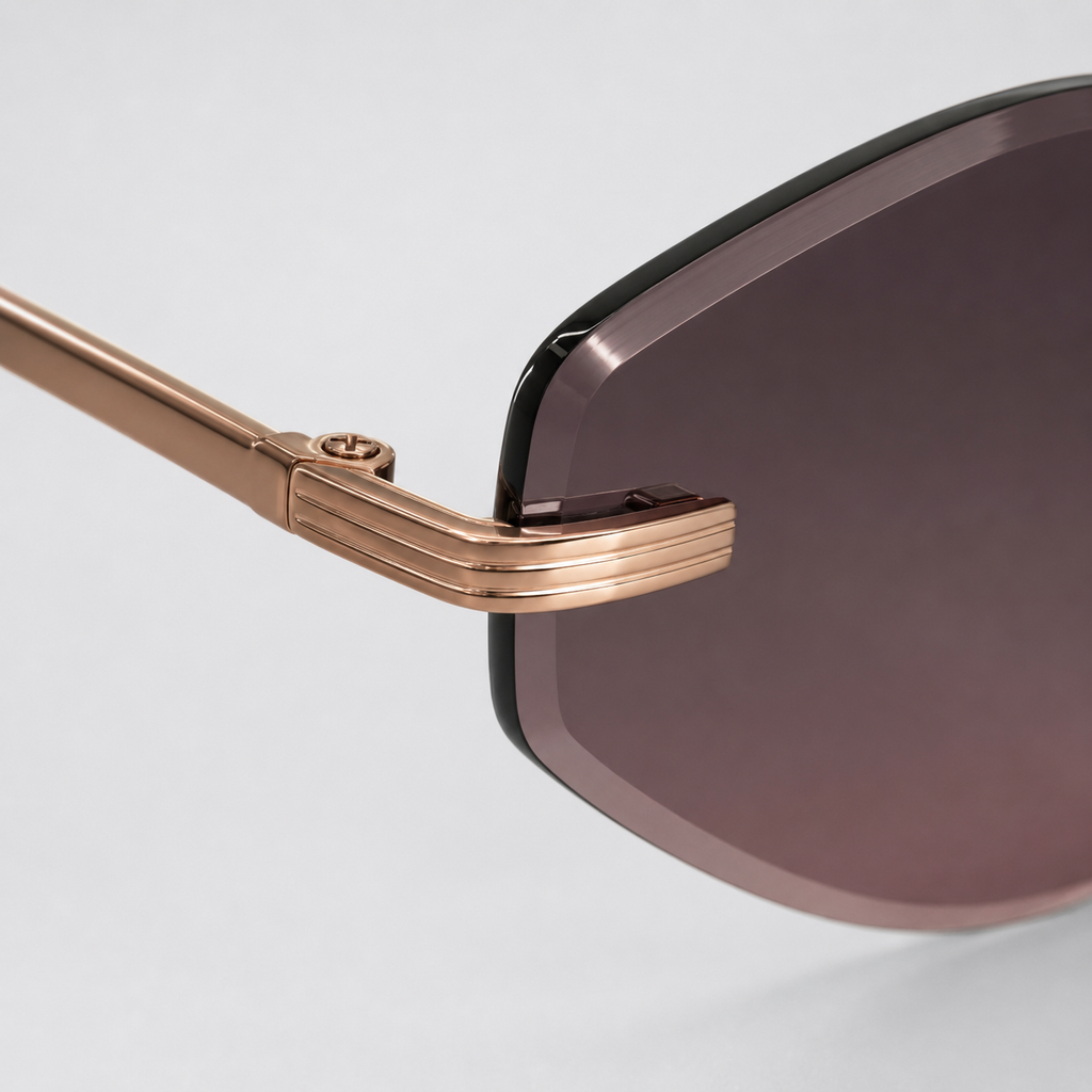 ATLAS sunglasses in rose gold with grey pink lenses — additional product view