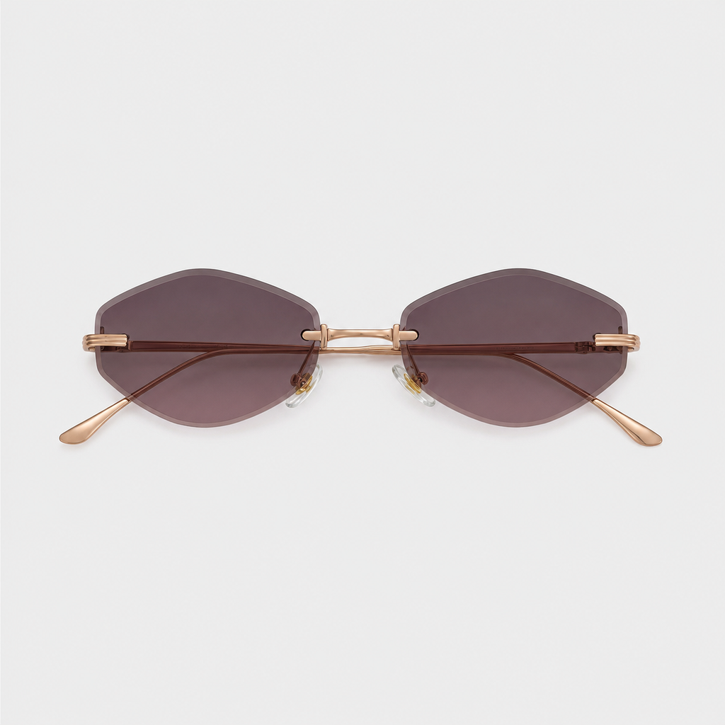 ATLAS sunglasses in rose gold with grey pink lenses — additional product view