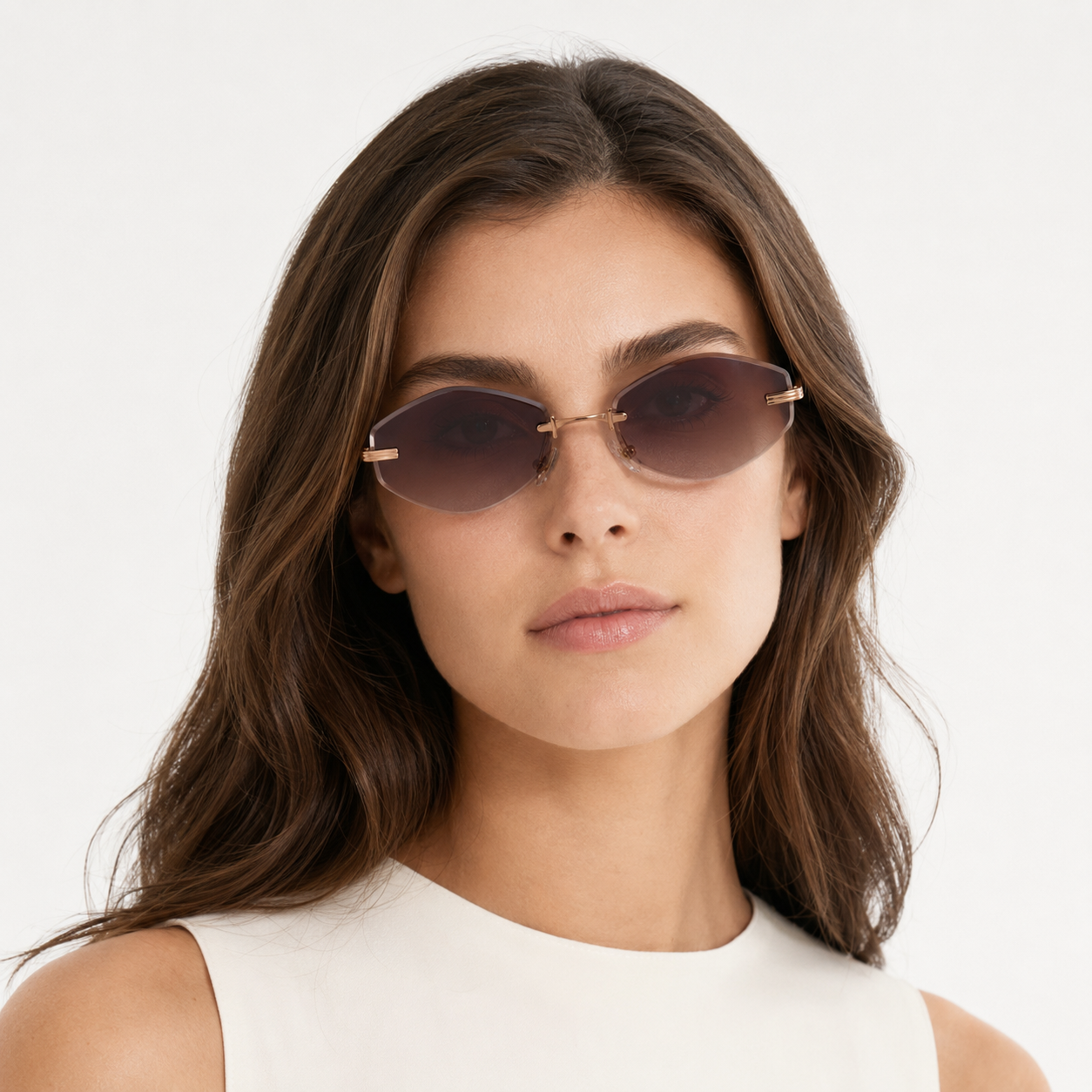 ATLAS sunglasses in rose gold with grey pink lenses — additional product view