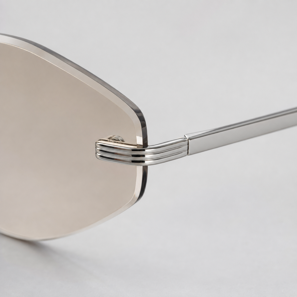 ATLAS sunglasses in silver with brown lenses — additional product view