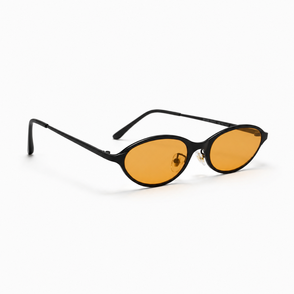OASIS sunglasses in black with orange lenses — additional product view