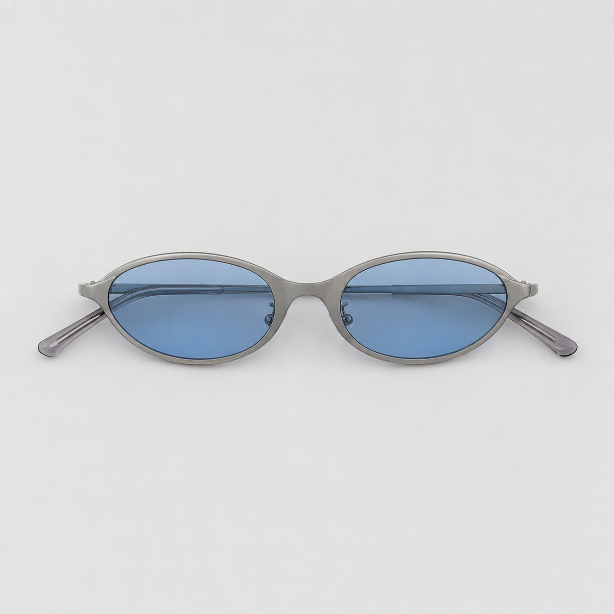 OASIS sunglasses in silver with blue lenses — additional product view