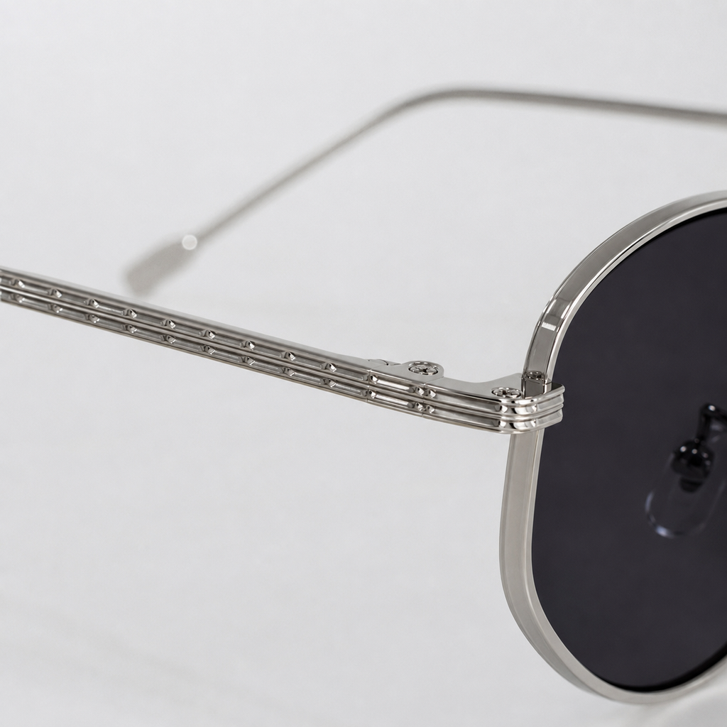 GOLDEN HOUR sunglasses in silver with grey lenses — additional product view