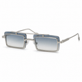 HALO sunglasses by SHAMS BRAND — silver metal frame with green yellow UV400 lenses