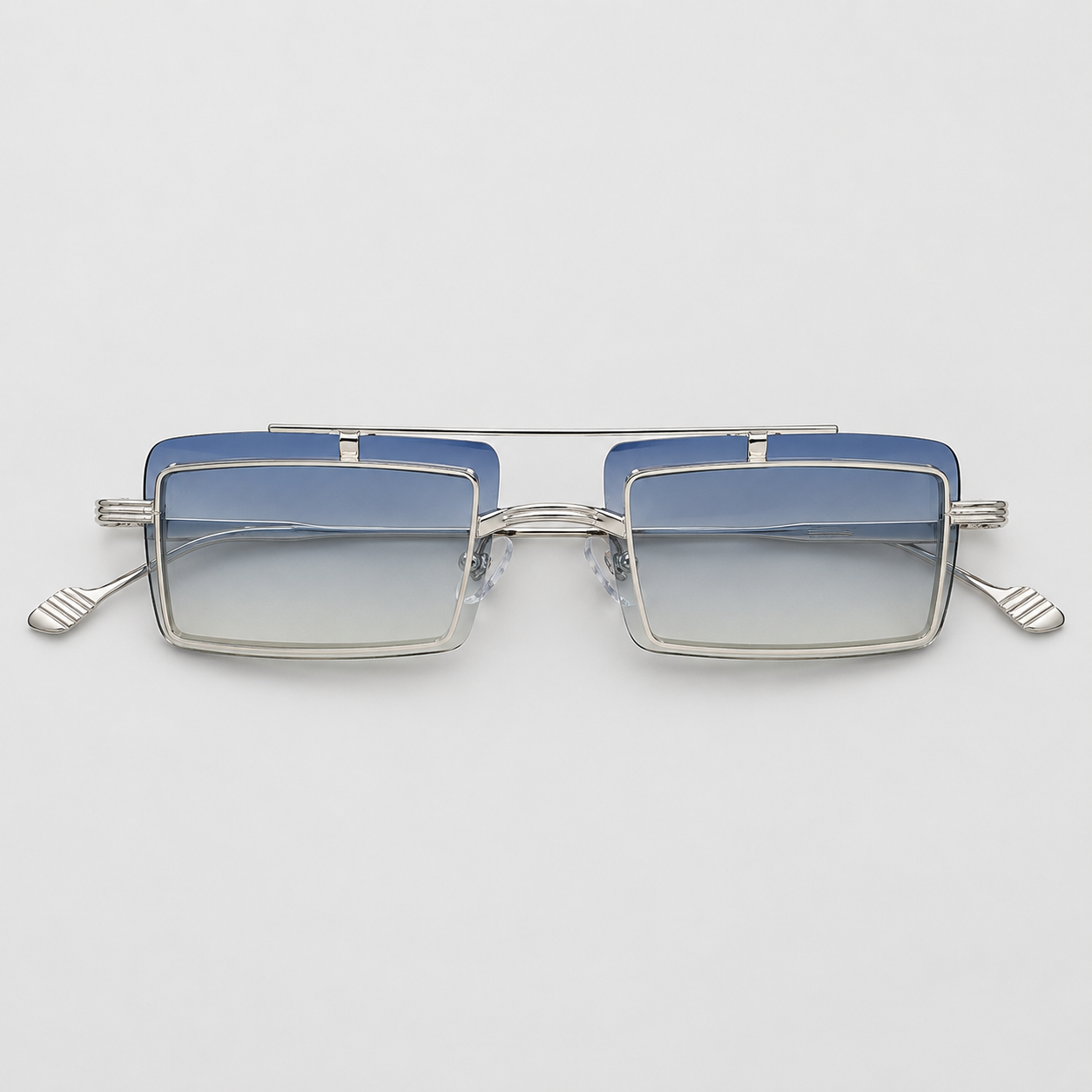 HALO sunglasses in silver with green yellow lenses — additional product view