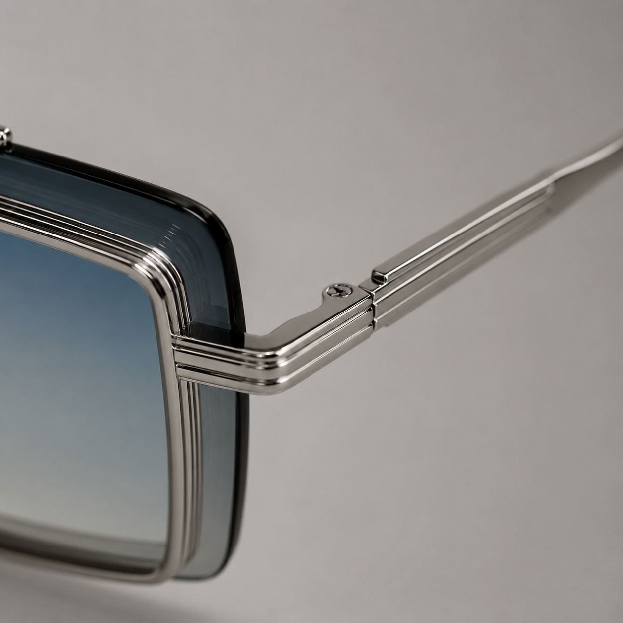 HALO sunglasses in silver with green yellow lenses — additional product view