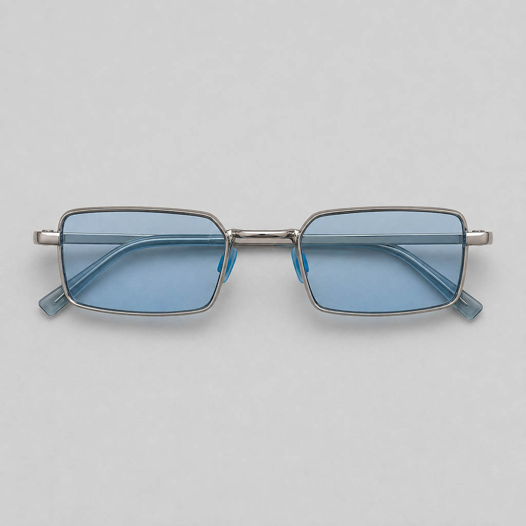 MARINA sunglasses in silver with blue lenses — additional product view