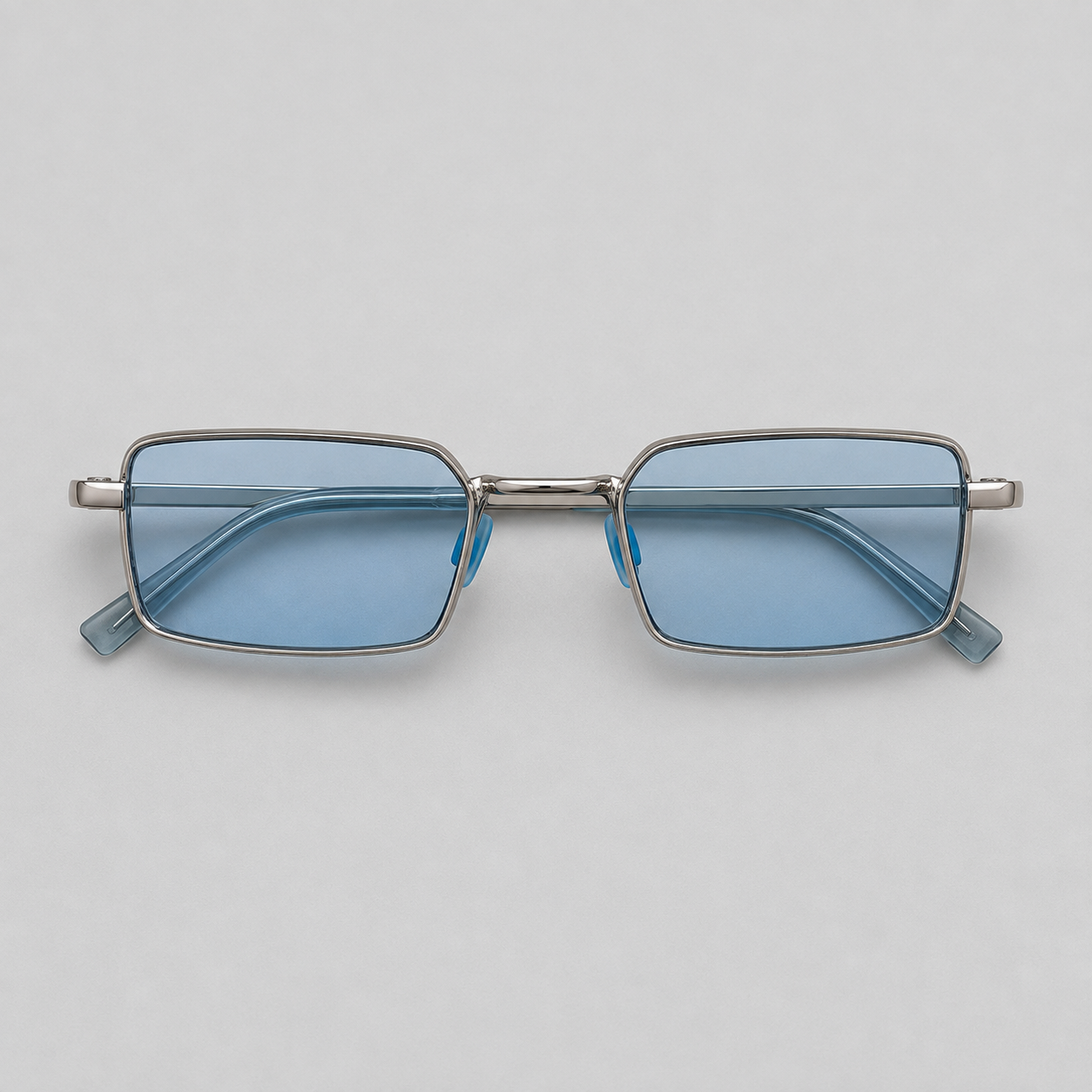 MARINA sunglasses in silver with blue lenses — additional product view