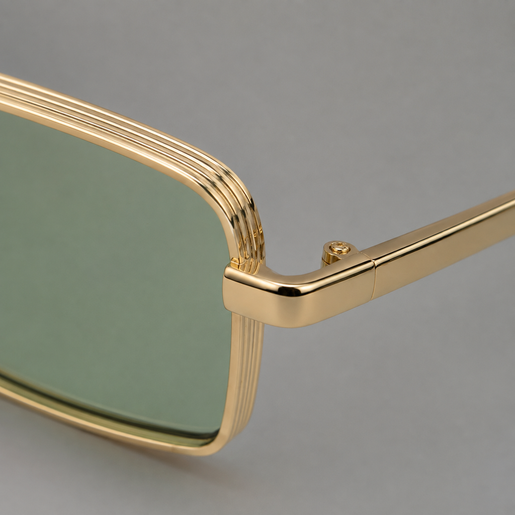 MARINA sunglasses in gold with green lenses — additional product view