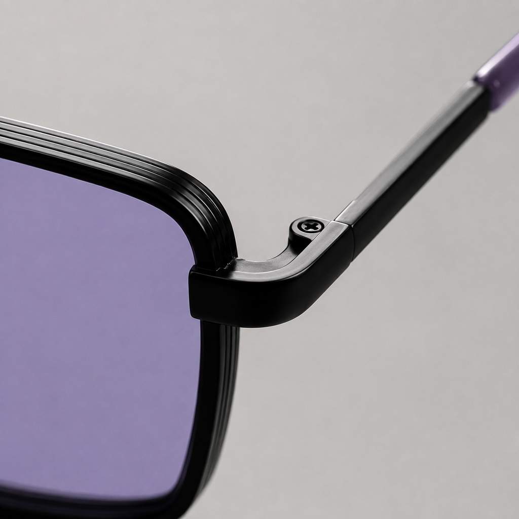 MARINA sunglasses in black with purple lenses — additional product view