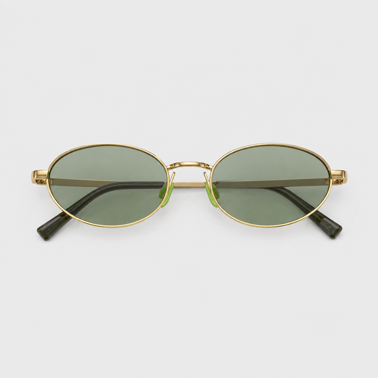 NOOR sunglasses in gold with green lenses — additional product view