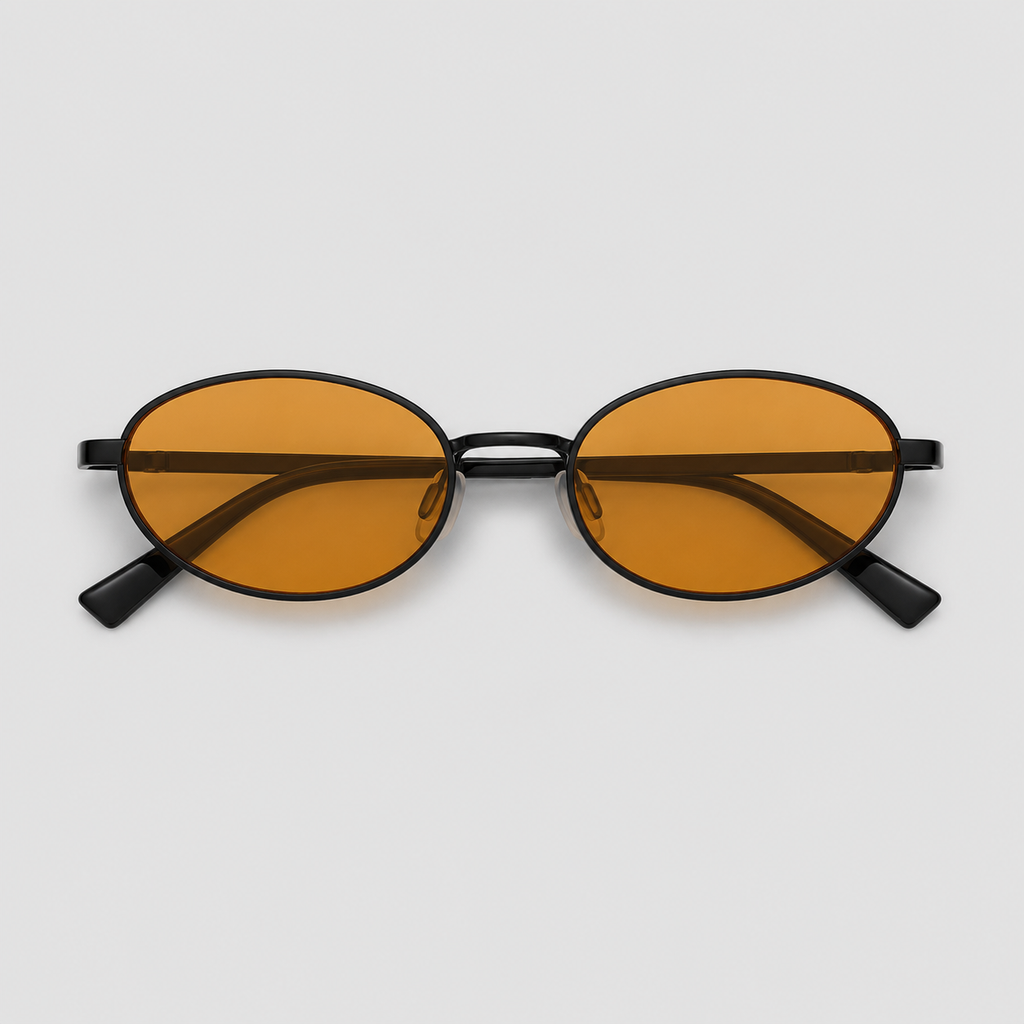 NOOR sunglasses in black with purple lenses — additional product view