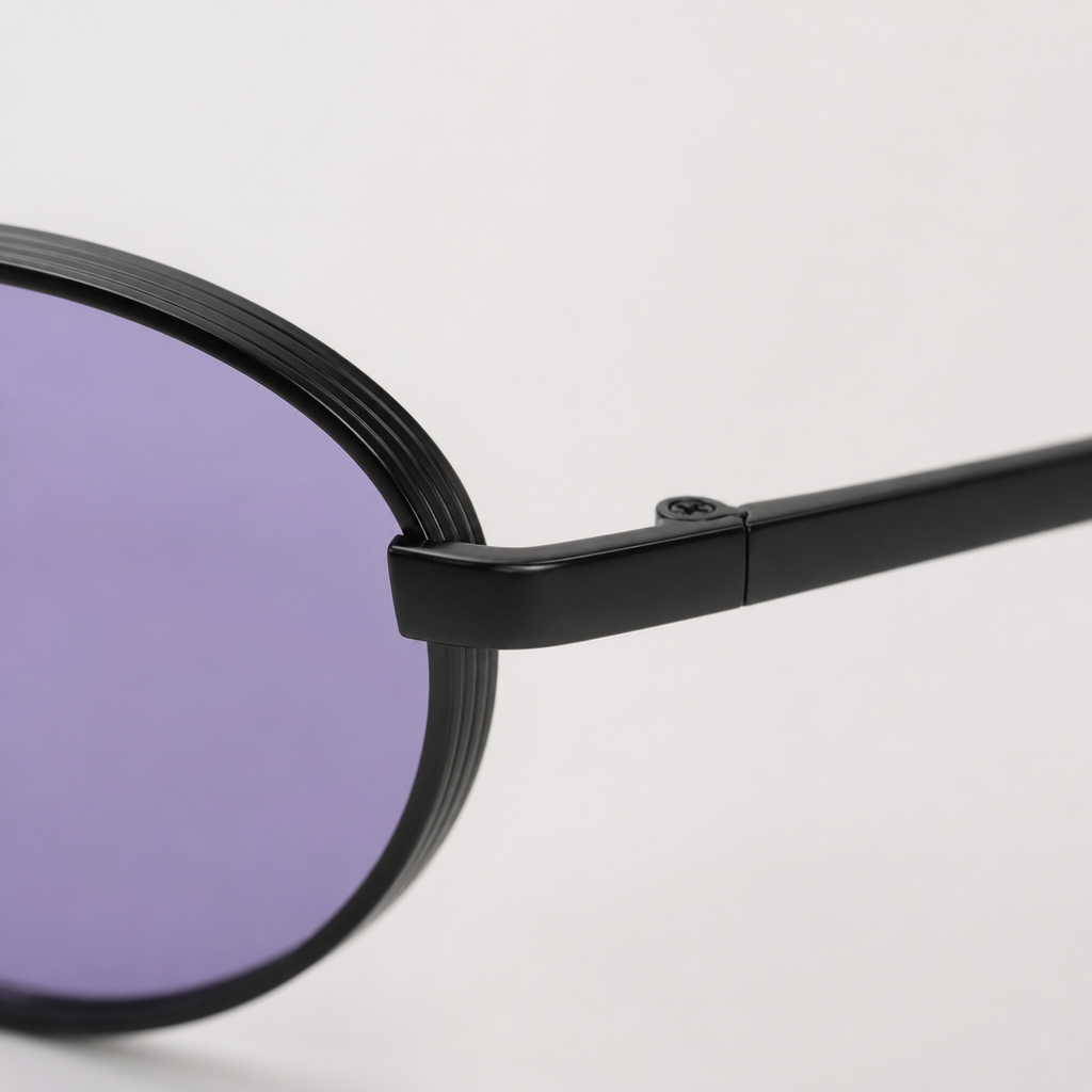 NOOR sunglasses in black with orange lenses — additional product view