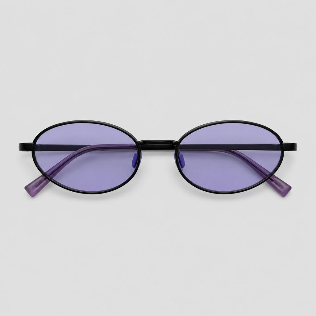 NOOR sunglasses in black with orange lenses — additional product view