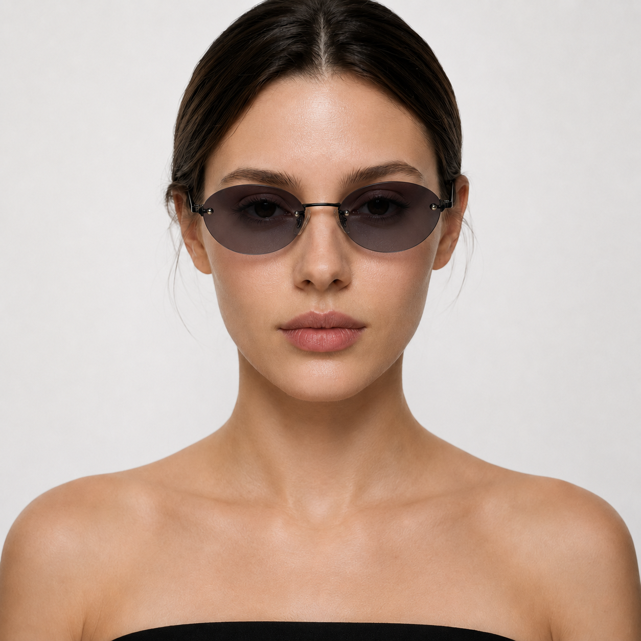 DUNE sunglasses by SHAMS BRAND — black metal frame with gradient grey tea UV400 lenses