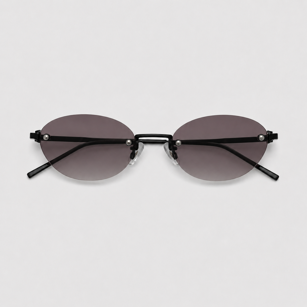 DUNE sunglasses in black with gradient grey tea lenses — additional product view