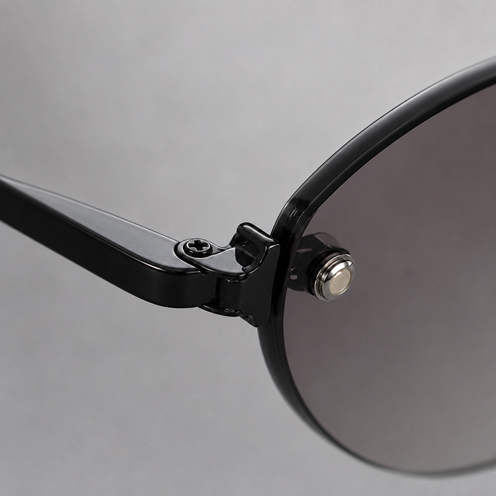 DUNE sunglasses in black with gradient grey tea lenses — additional product view