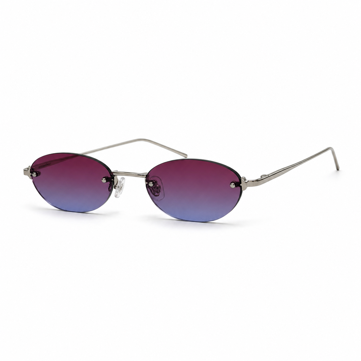 DUNE sunglasses in silver with purple blue lenses — additional product view