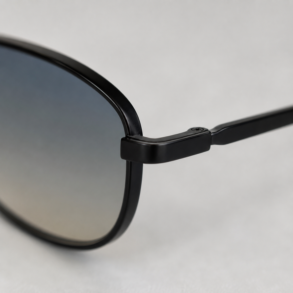 NACRE sunglasses in black with green yellow lenses — additional product view